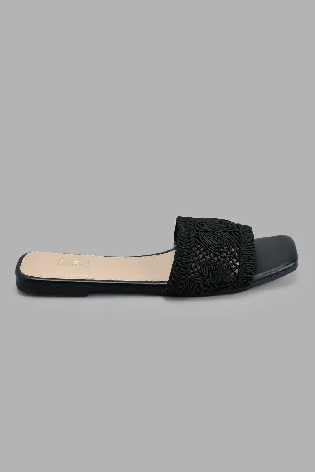 Black Textured Mule