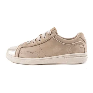 Caterpillar Low-Top Sneakers Nubuck Leather Beige Colour For Women