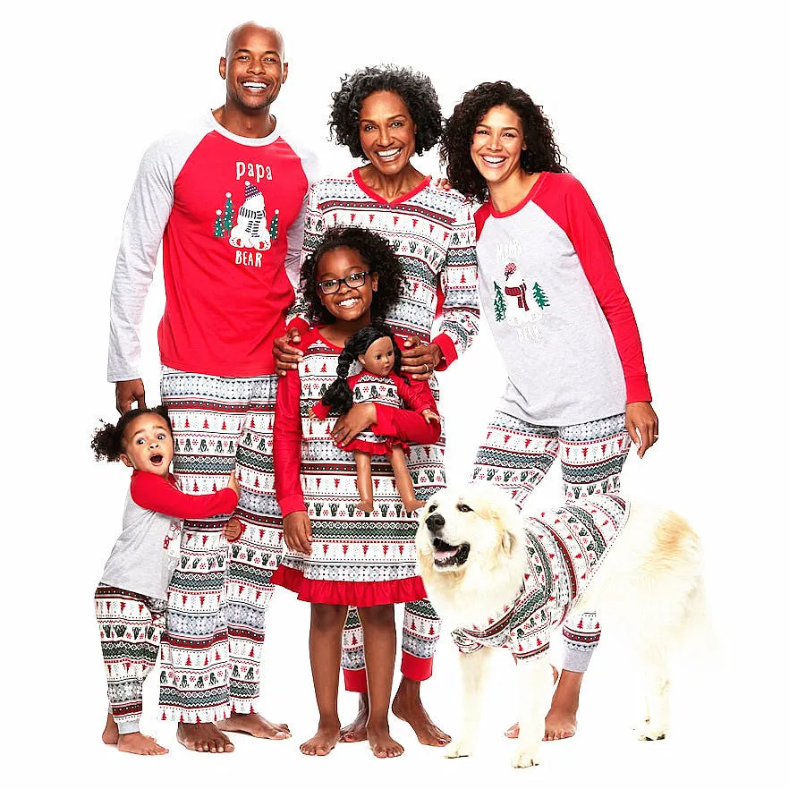 Christmas Pajamas Matching Family Pyjamas Amoi Parent-Child Wear Home Pajamas Fashion Pattern Parent-Child Wear