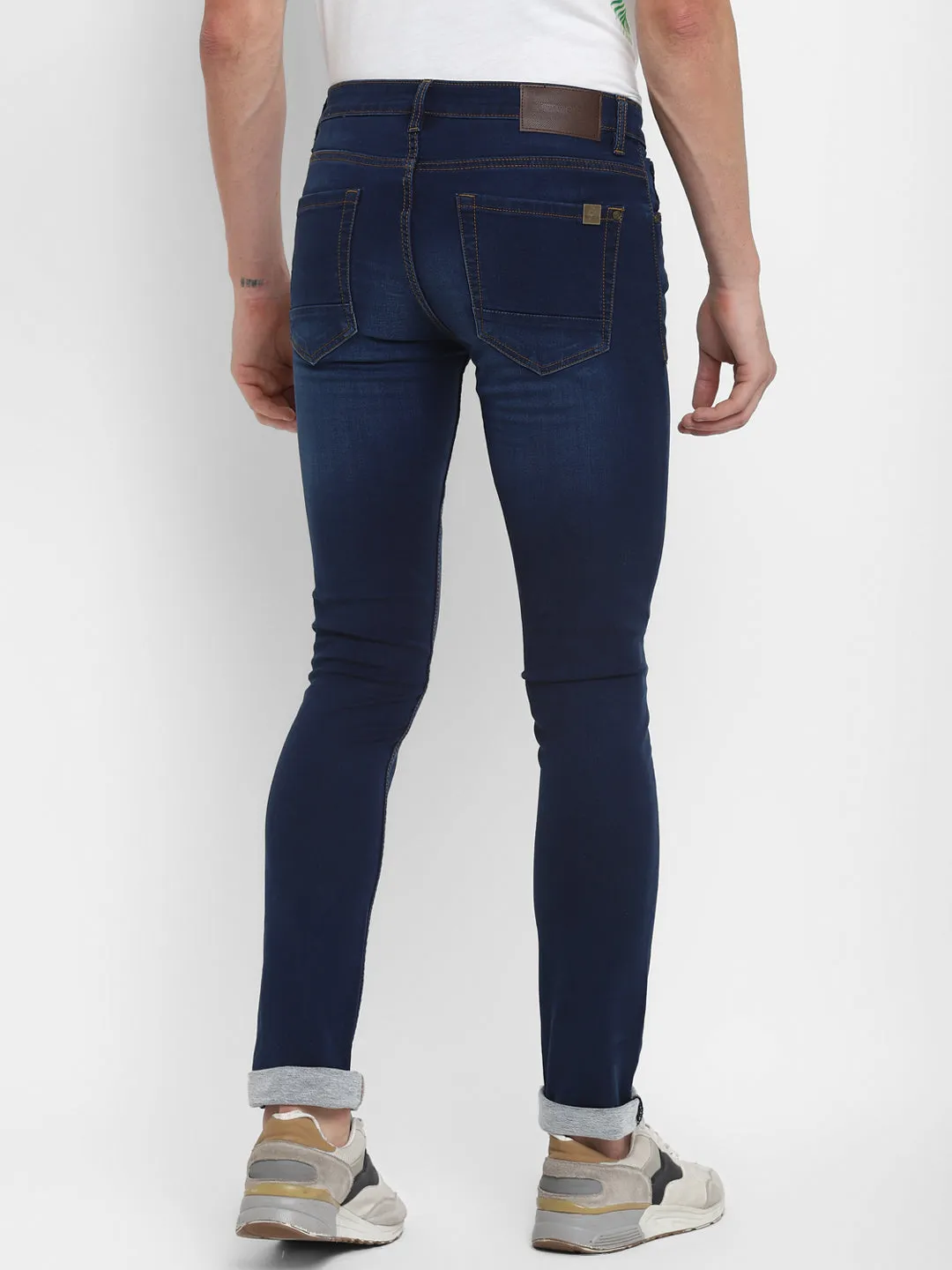 Cotton Stretch Navy Blue Narrow Fit Jeans