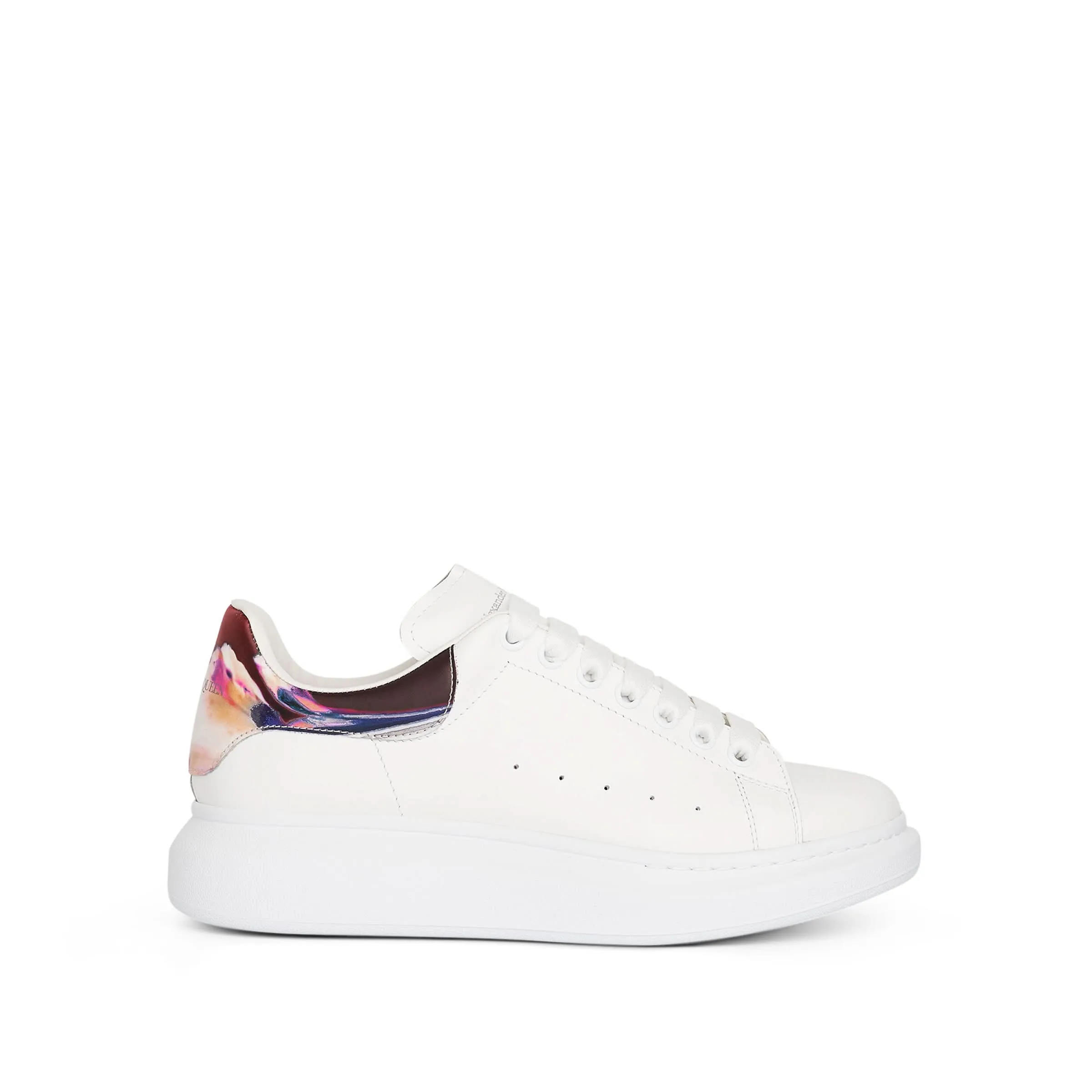 Larry Oversized Iris Print Sneaker in White