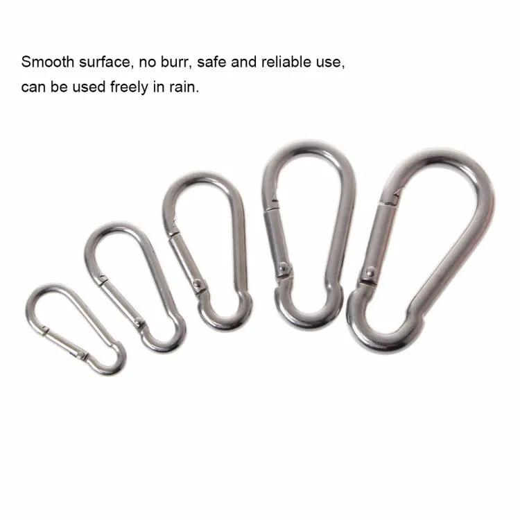 M12 Stainless Steel Carabiner Spring Hook Multi-tool Mountaineering Buckle Lock Camping Hook Rope, Inner Diameter: 11.73mm