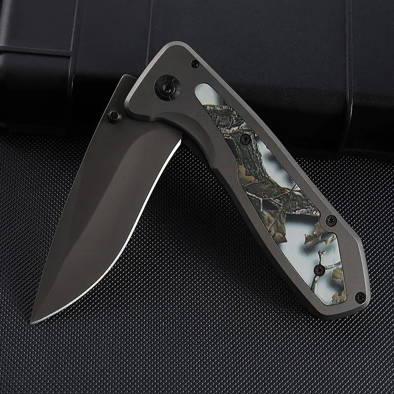 New Trends 3 Styles Gray Titanium Folding Steel Outdoor Camping Hiking Self Defense Knife Survival