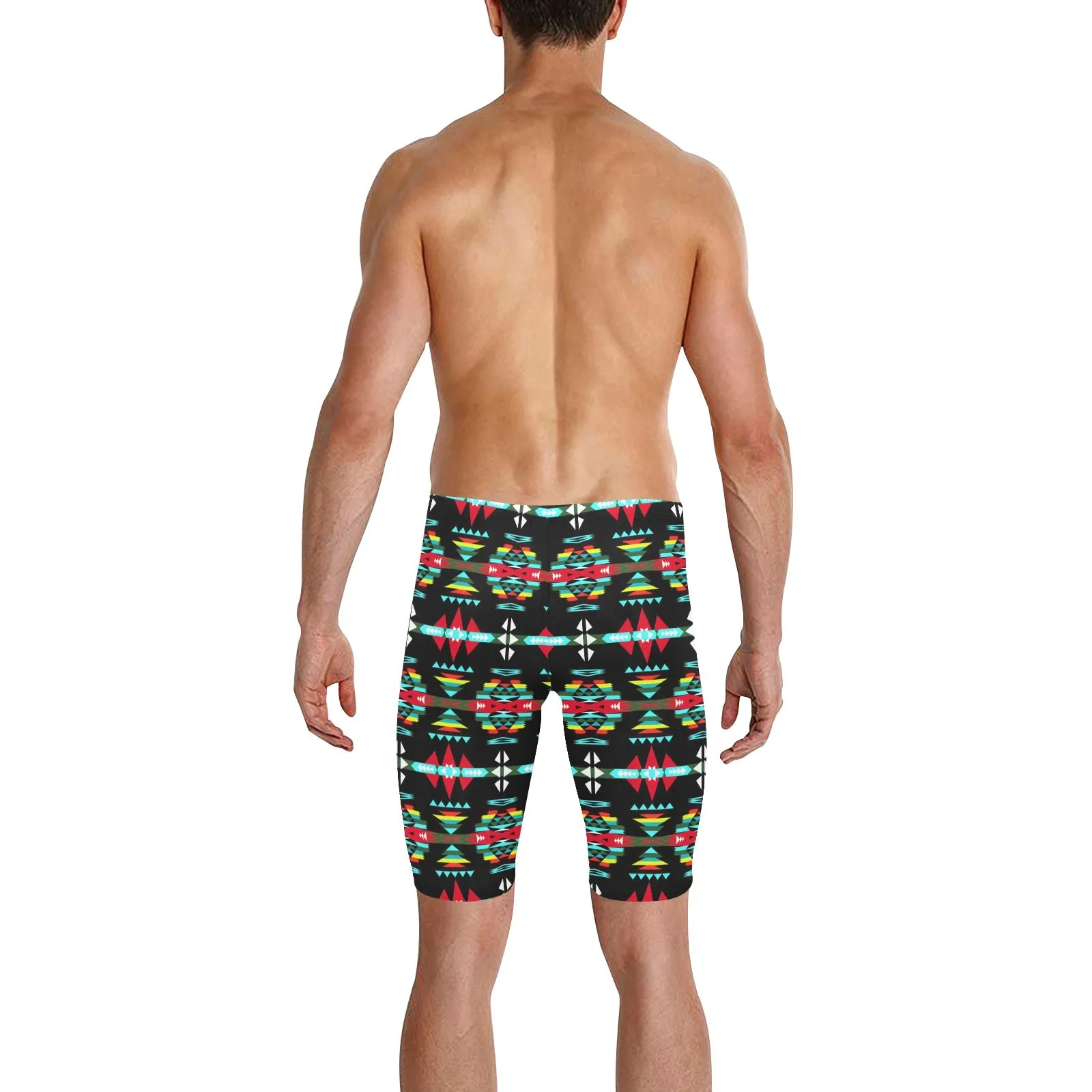 River Trail Sunset Men's Knee Length Swimming Trunks