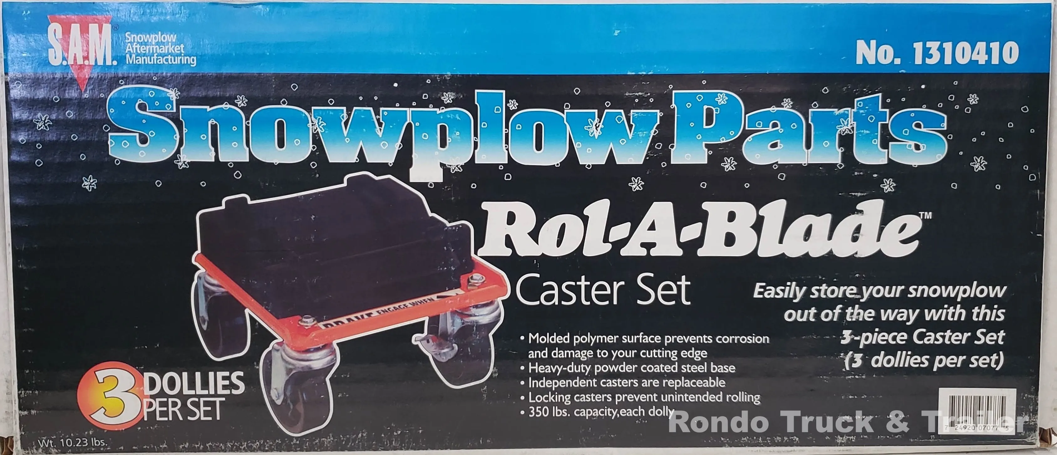 Rol-A-Blade Snow Plow Dolly Casters, Set of 3, 1310410