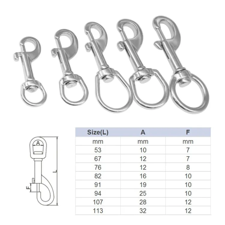 Stainless Steel Swivel Single Hook Pet Leash Hook, Specification: 115mm